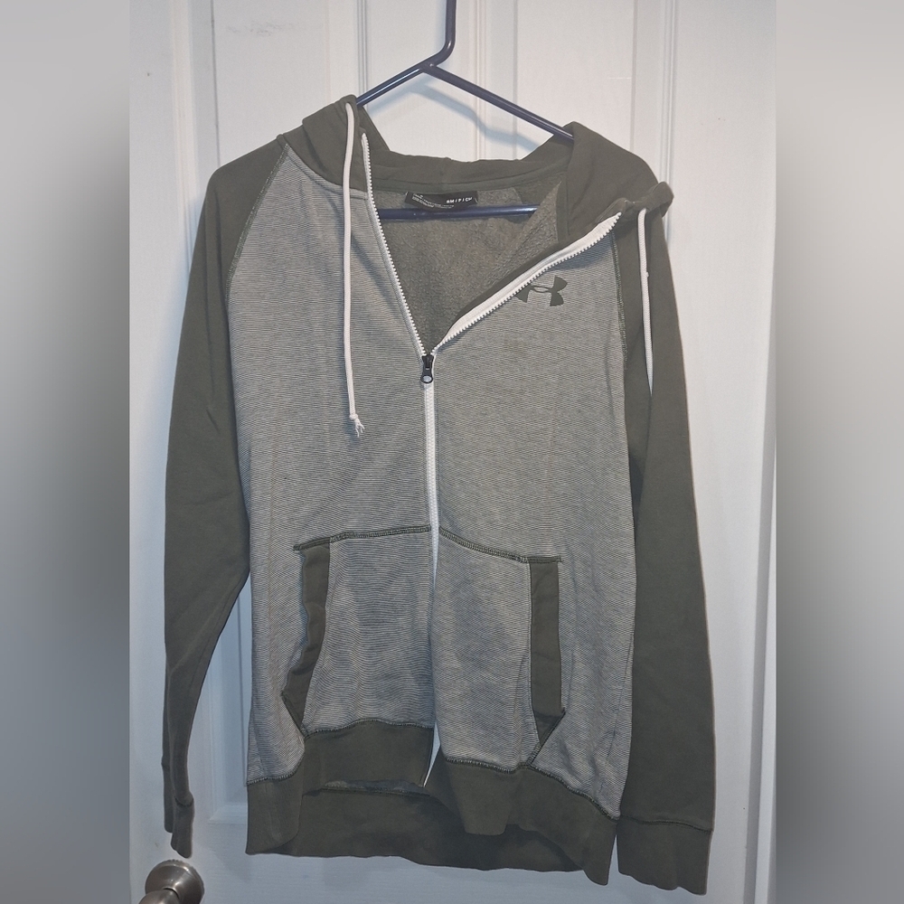 Under Armour Mens Zip Up Hoodie Olive Green